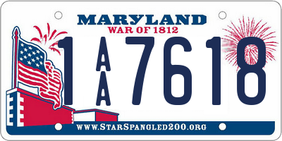 MD license plate 1AA7618