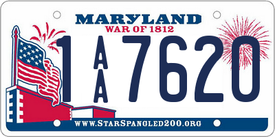 MD license plate 1AA7620