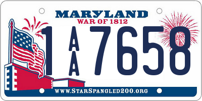 MD license plate 1AA7658