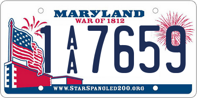 MD license plate 1AA7659