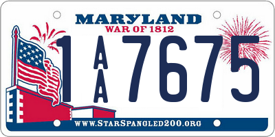 MD license plate 1AA7675