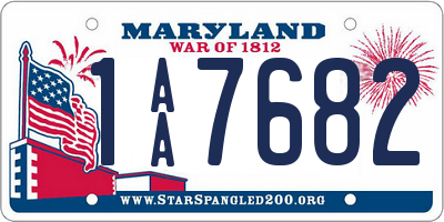 MD license plate 1AA7682