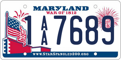 MD license plate 1AA7689