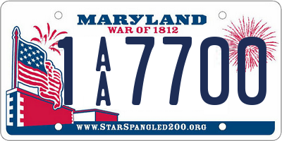 MD license plate 1AA7700