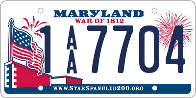 MD license plate 1AA7704