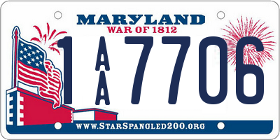 MD license plate 1AA7706