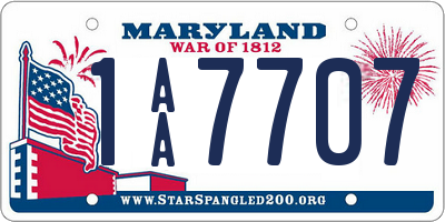 MD license plate 1AA7707