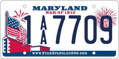 MD license plate 1AA7709
