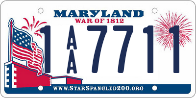 MD license plate 1AA7711