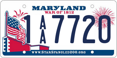 MD license plate 1AA7720