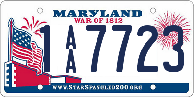 MD license plate 1AA7723