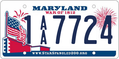 MD license plate 1AA7724