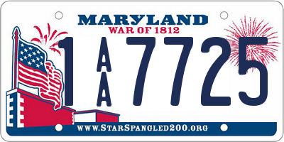 MD license plate 1AA7725