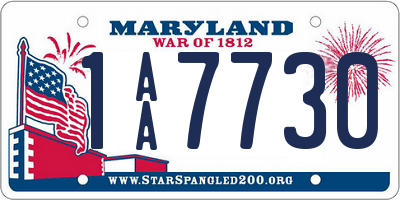 MD license plate 1AA7730