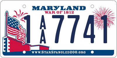 MD license plate 1AA7741