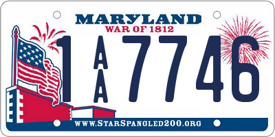 MD license plate 1AA7746