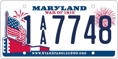 MD license plate 1AA7748