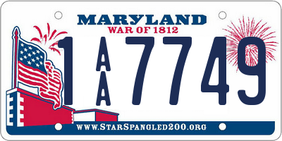 MD license plate 1AA7749
