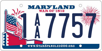 MD license plate 1AA7757