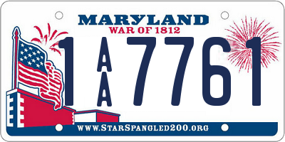 MD license plate 1AA7761