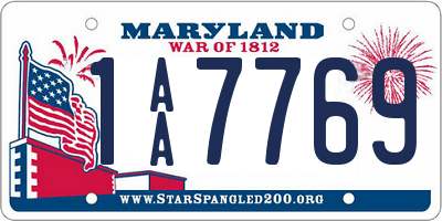 MD license plate 1AA7769