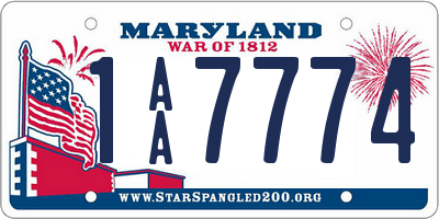 MD license plate 1AA7774