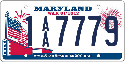 MD license plate 1AA7779