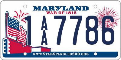 MD license plate 1AA7786