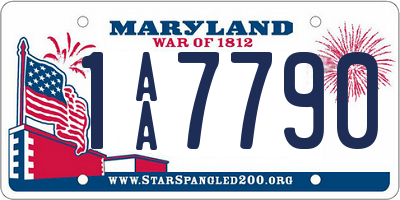 MD license plate 1AA7790