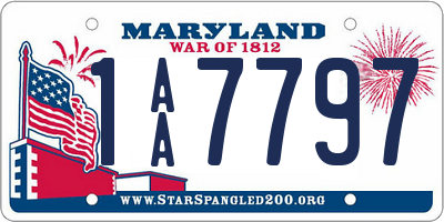 MD license plate 1AA7797