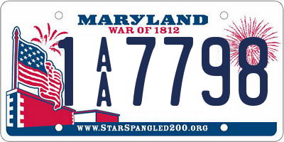 MD license plate 1AA7798