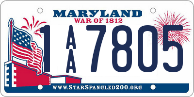 MD license plate 1AA7805