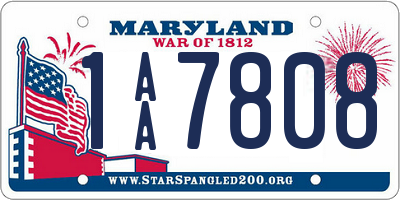 MD license plate 1AA7808