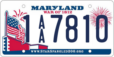 MD license plate 1AA7810