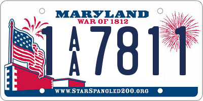 MD license plate 1AA7811