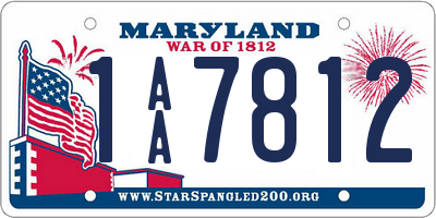 MD license plate 1AA7812