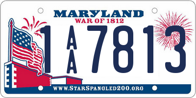 MD license plate 1AA7813