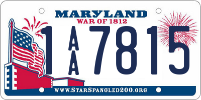 MD license plate 1AA7815