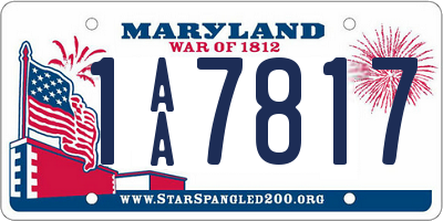 MD license plate 1AA7817