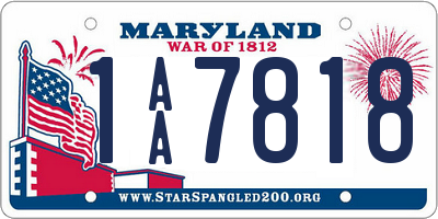 MD license plate 1AA7818