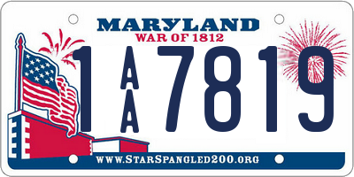 MD license plate 1AA7819