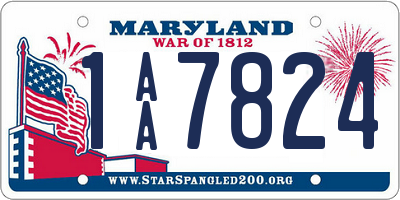 MD license plate 1AA7824