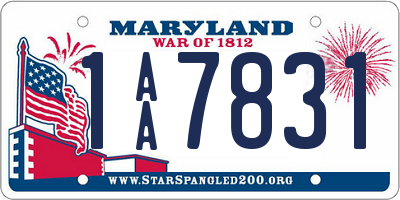 MD license plate 1AA7831