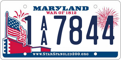 MD license plate 1AA7844