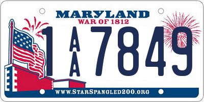 MD license plate 1AA7849