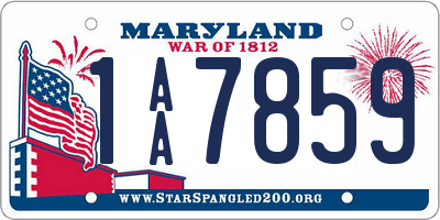 MD license plate 1AA7859