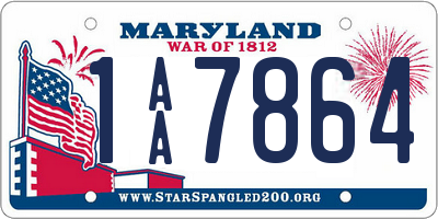 MD license plate 1AA7864