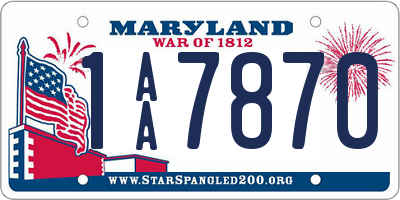 MD license plate 1AA7870