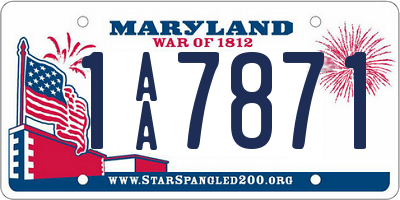 MD license plate 1AA7871