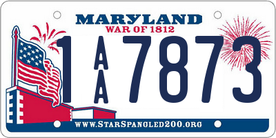 MD license plate 1AA7873